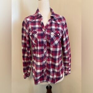 Sonoma Pink and Purple Plaid Button Down